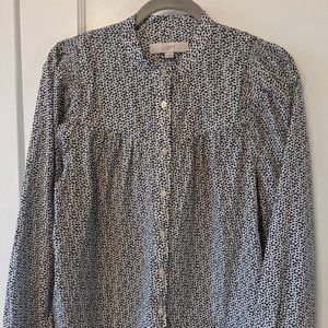 NWT LOFT White/Black Button Blouse